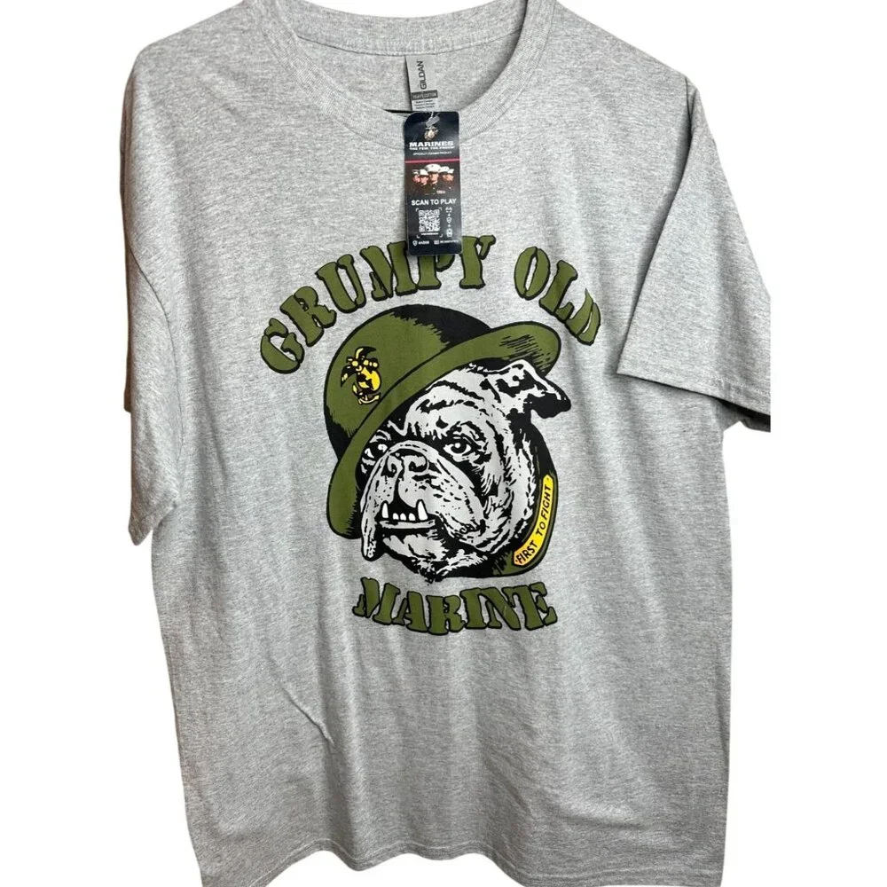 Grumpy Old Marine USMC Tee Shirt Gift Retirement Large Military Chesty Puller - Picture 1 of 7